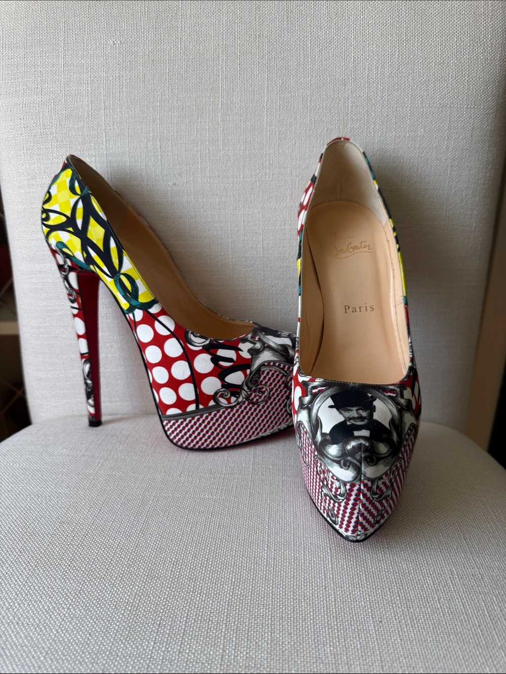 Christian Louboutin Multicolor Graphic Platform Pumps